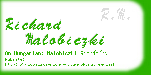 richard malobiczki business card